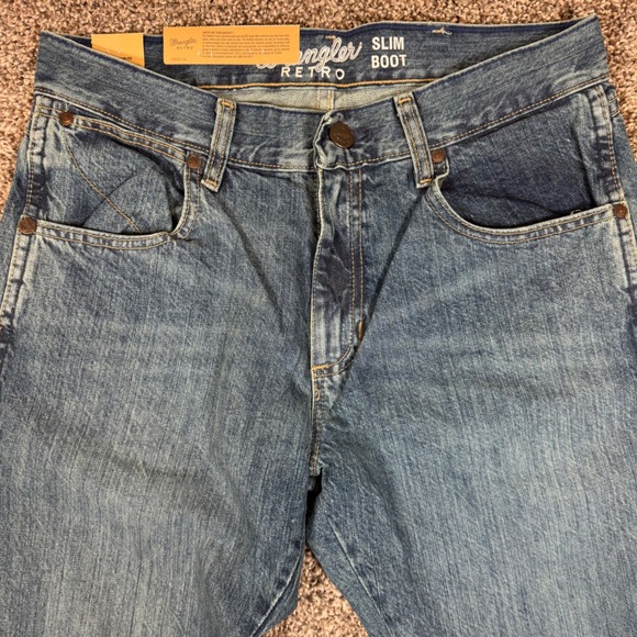 Wrangler Other - Wrangler Retro Slim Boot Jeans Mens 30x34 Medium Wash Denim 1077MWZWO NWT